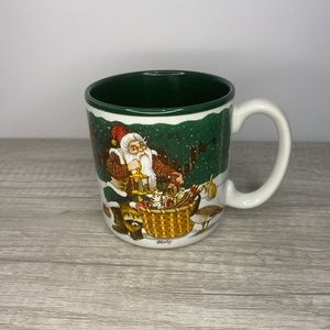 VTG Christmas Coffee Cup Northwoods Santa 1996 Jeanne Beury Potpourri Designs